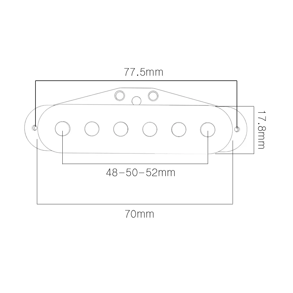 نظرة لاقط الغيتار الكهربائي لفائف واحدة لاقط الرقبة لاقط القطب المسطح للجيتار الكهربائي ST الغيتار 48 مللي متر
