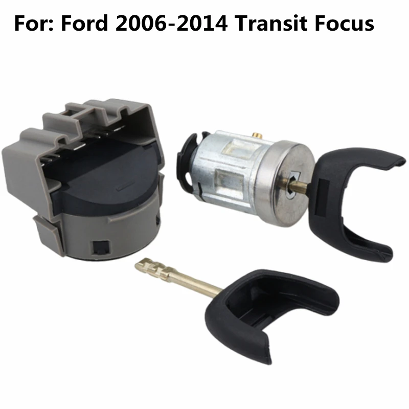 OE: 98AB-11572-BG Conjunto Completo de Cilindros de Fechadura Automotiva com Chave de Ignição e Kit de Cilindros de Fechadura de Porta para Ford Transit Focus 2006-2014 com 2 Chaves
