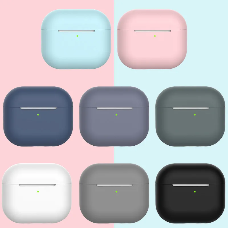 Funda de silicona para Apple Airpods 3, funda inalámbrica Bluetooth para Airpods 3, funda para air pods 3, funda para auriculares, accesorios