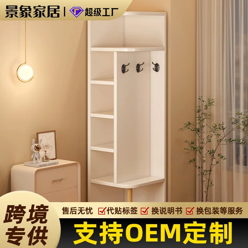 

Corner Storage Cabinet Household Simple Entrance Coat Rack Corner Wall Display Cabinet Floor-to-ceiling Bookcase