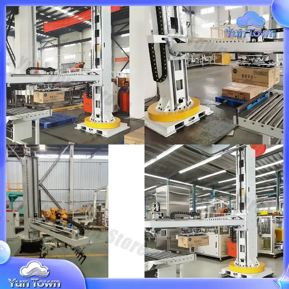 Automatic Column Palletizer Machine PLC Core Robot Carton Box Packer Case Packaging Line for Manufacturing Plants Industrial