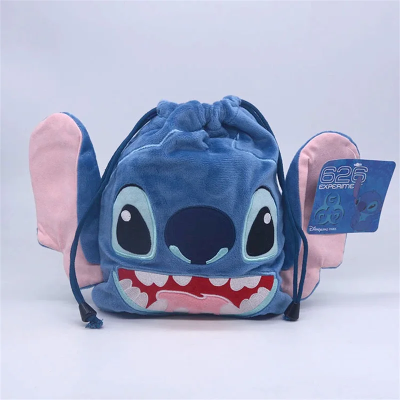 Stitch Disney Gift Bag Drawstring Pockets Plush Storage Bags Drawstring Bag Cartoon Anime Kids Birthday Cute Fashion Gifts