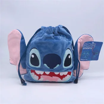 Stitch Disney Gift Bag Drawstring Pockets Plush Storage Bags Drawstring Bag Cartoon Anime Kids Birthday Cute Fashion Gifts