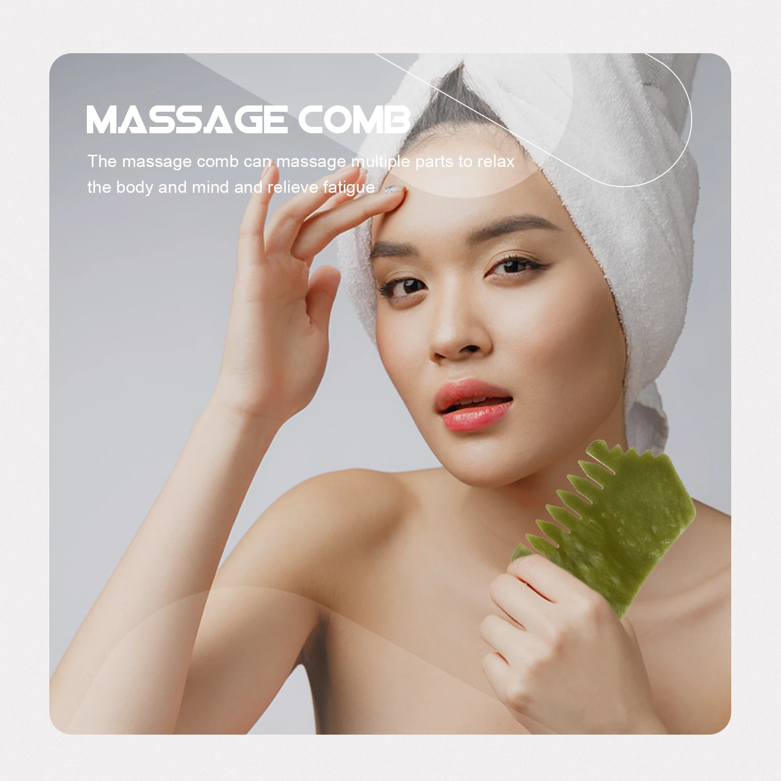 

Jade Massage Comb Scalp Massager Hair Growth Head Brush Plate Tool Natural Jade Anti Static Smooth Design Durability Long Use