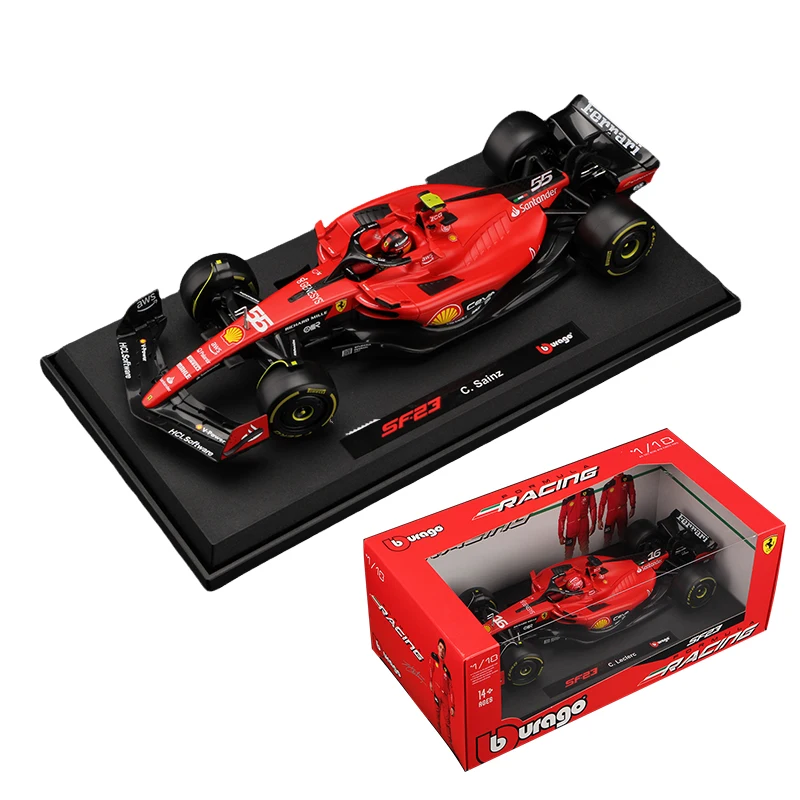 Bburago 1:18 Ferrari SF23 F1 Car Model 2023 Formula Racing Large Size Special Edition #16 Charles Leclerc Alloy Diecast Toy