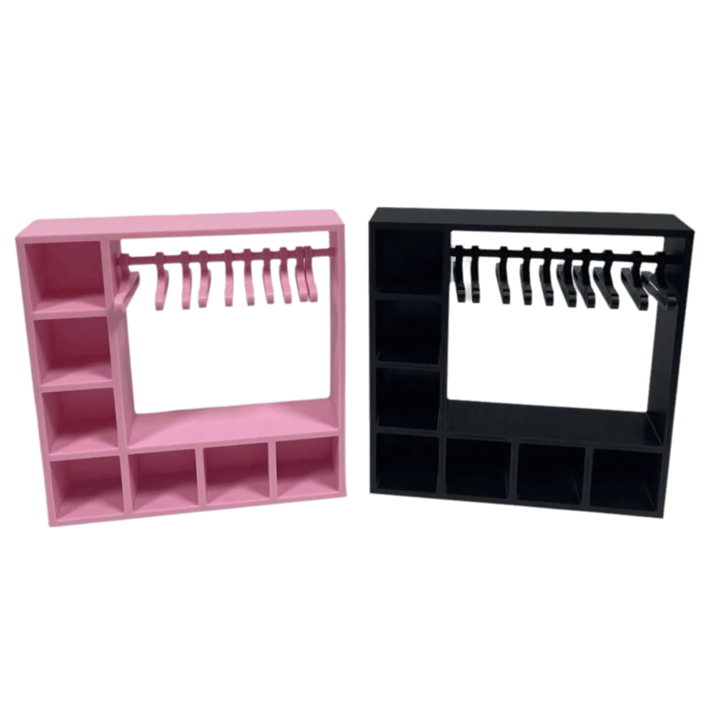 Large Capacity Doll Clothes Closet Portable with 10 Hangers Doll Wardrobe Durable Cute Clothes Storage for Figures - view 2