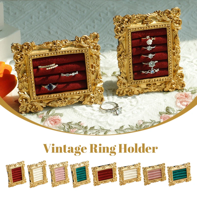 

Retro European-style Jewelry Display Stand, Photo Frame Design Ring Storage Tray, Jewelry Store Display Shooting Props Ornaments