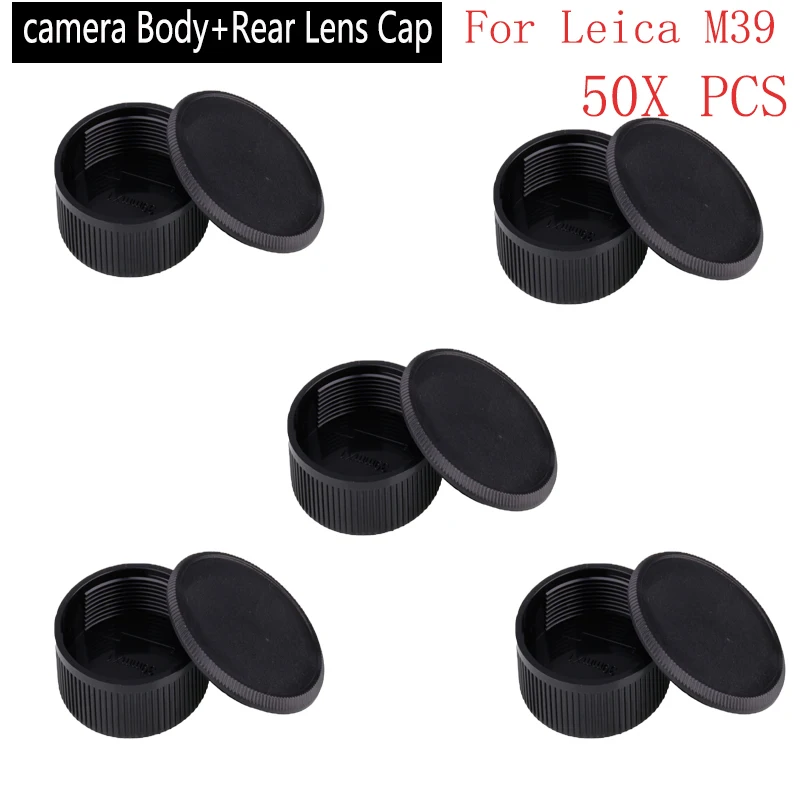 wholesale  M39 Rear Lens Cap / Camera Body Cap Set Plastic Black for All M39 (M39x1) mount cameras and lenses