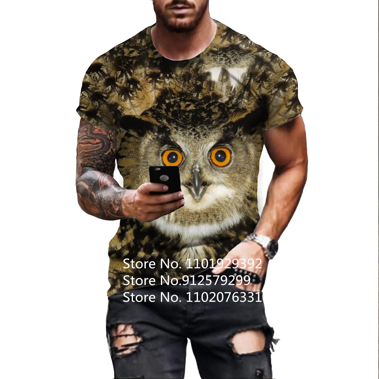 

2023 Cute owl Animal T Shirt Men 3d Printed Men's bird T-Shirt Funny Short Sleeve Tee Shirt