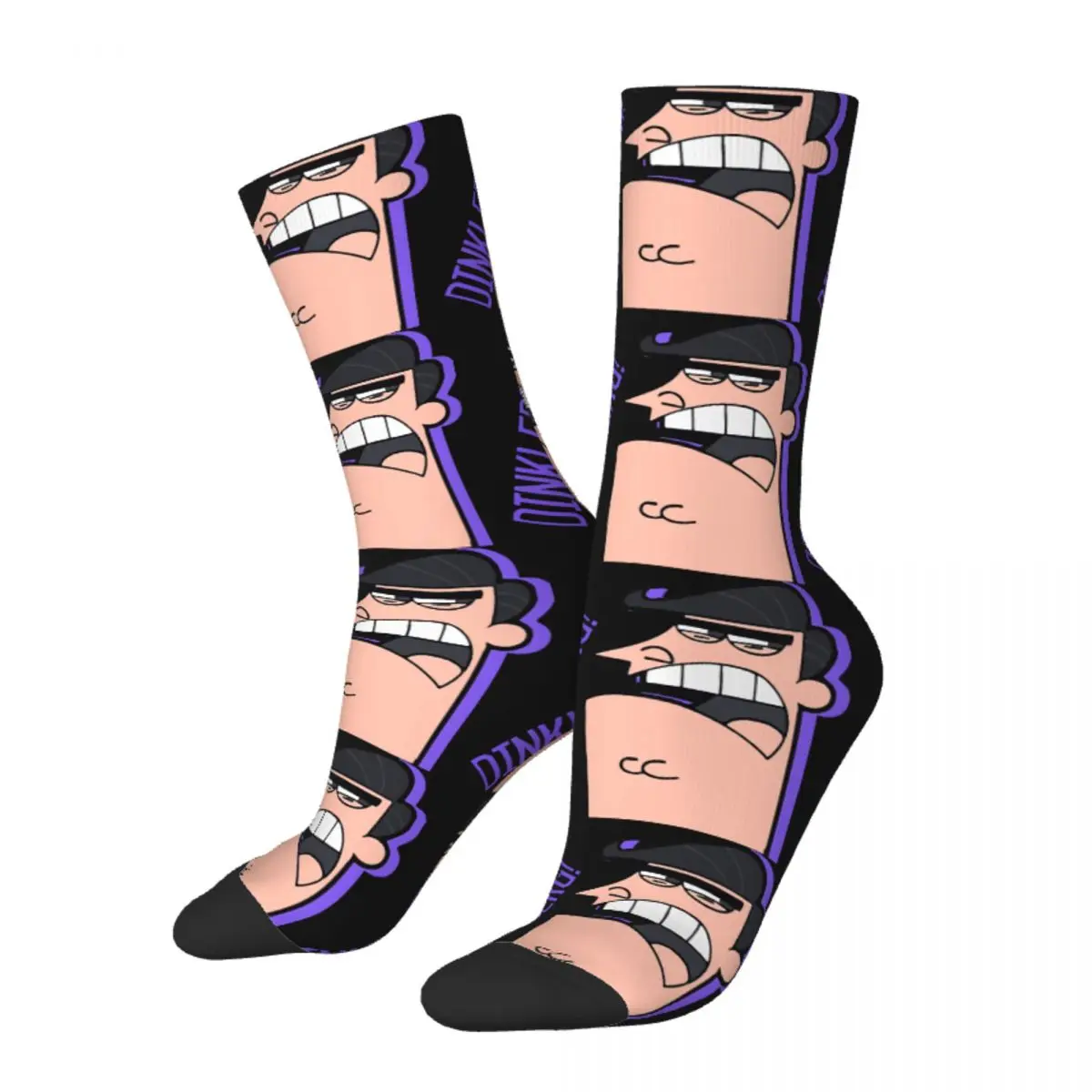 Funny Happy Men's Socks Dinkleberg  Vintage Harajuku The Fairly Odd Parents Street Style Novelty Casual Crew Sock Gift Printed