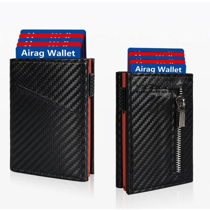 Mens Wallet Card Holder Smart Pop Up RFID Blocking Card Holders Minimalist Front Pocket Wallets  9-11 Card Capacity Cash Slot