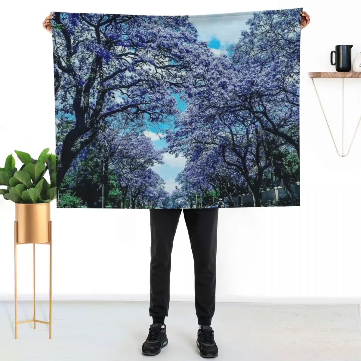 Jacaranda trees in Pretoria Throw Blanket Soft Big Furrys Bed covers Decorative Beds Designers Decorative Throw Blankets