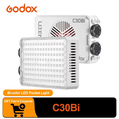Godox C30Bi Bi-color 2800-6500K 30w LITEMONS LED Light Panel for Video Recording Vlogging Live Streaming