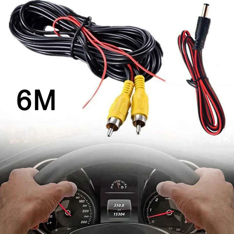 6M RCA 2.5mm Plug Video Cable AV Extension Wire Harness With ADC Power Cable Adapter For Car Rear View Camera Backup Camera