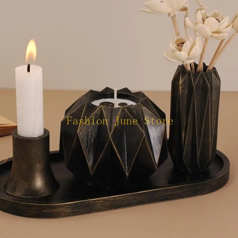N5KA Geometric Vase Storage Jar Holder Mold Home Decoration Mould Jewelry Tool