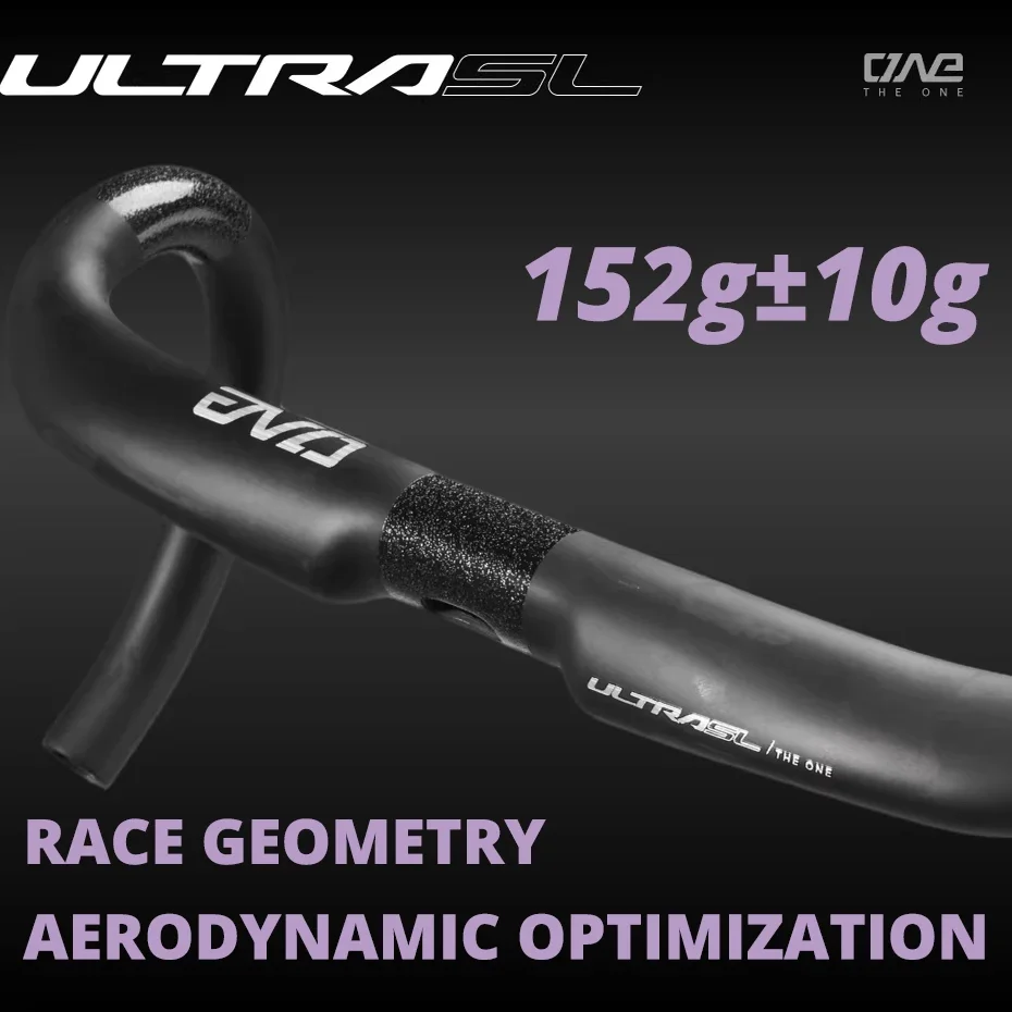 THE ONE ULTRA SL Carbon Road Handlebar, 152+-10g T1000 Ultra-Lightweight Full Internal Routing Drop Bar for Road Bikes  Minimal