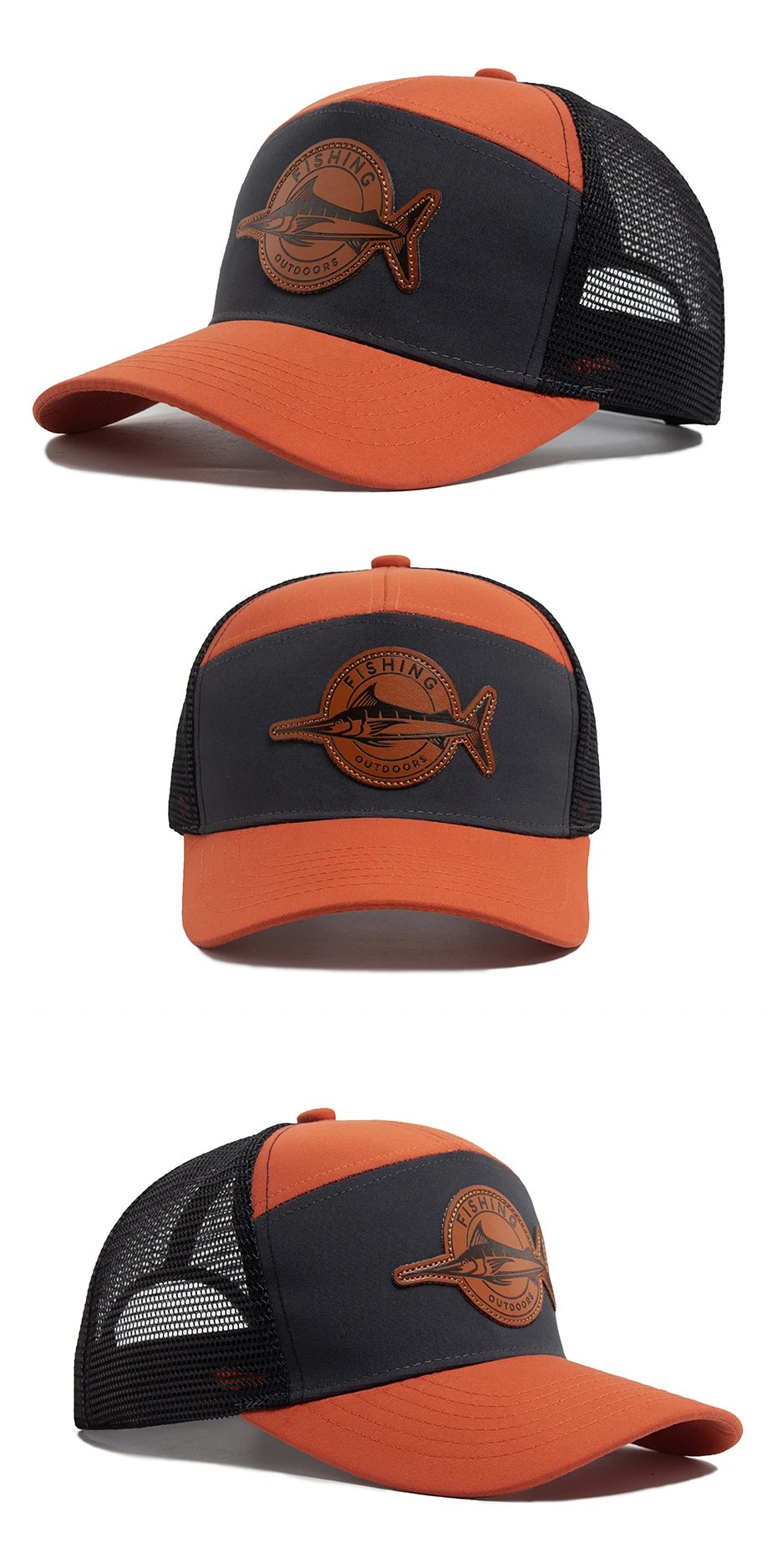 Shark Leather Label Herren-Baseballkappe, lässig, 7-teilig, Trucker-Mütze, modisch, Hip-Hop, Mesh-Kappen, Sommer, Damen, Visierhüte, Unisex – Detail 9