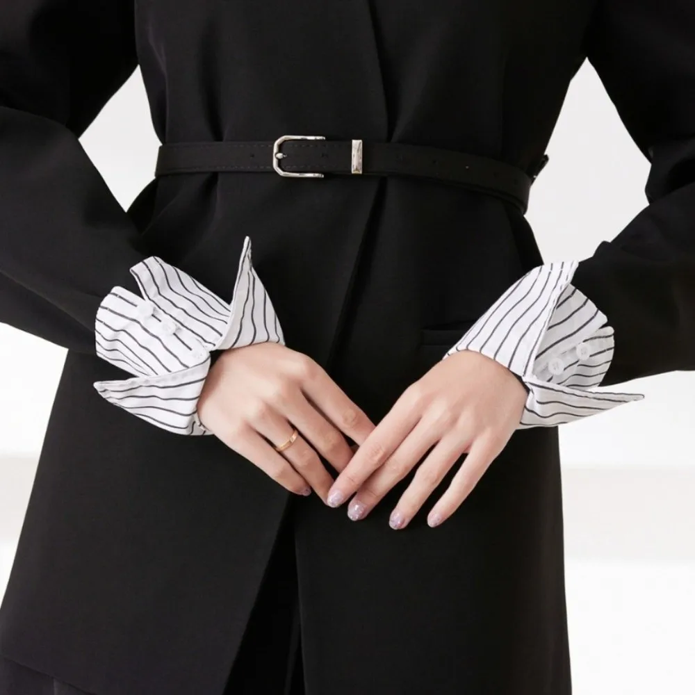 Striped Detachable Sleeves Sweater Clothing Arm Decor Fake Hand Sleeves Cuff Extension Shirt Fake Cuffs Women
