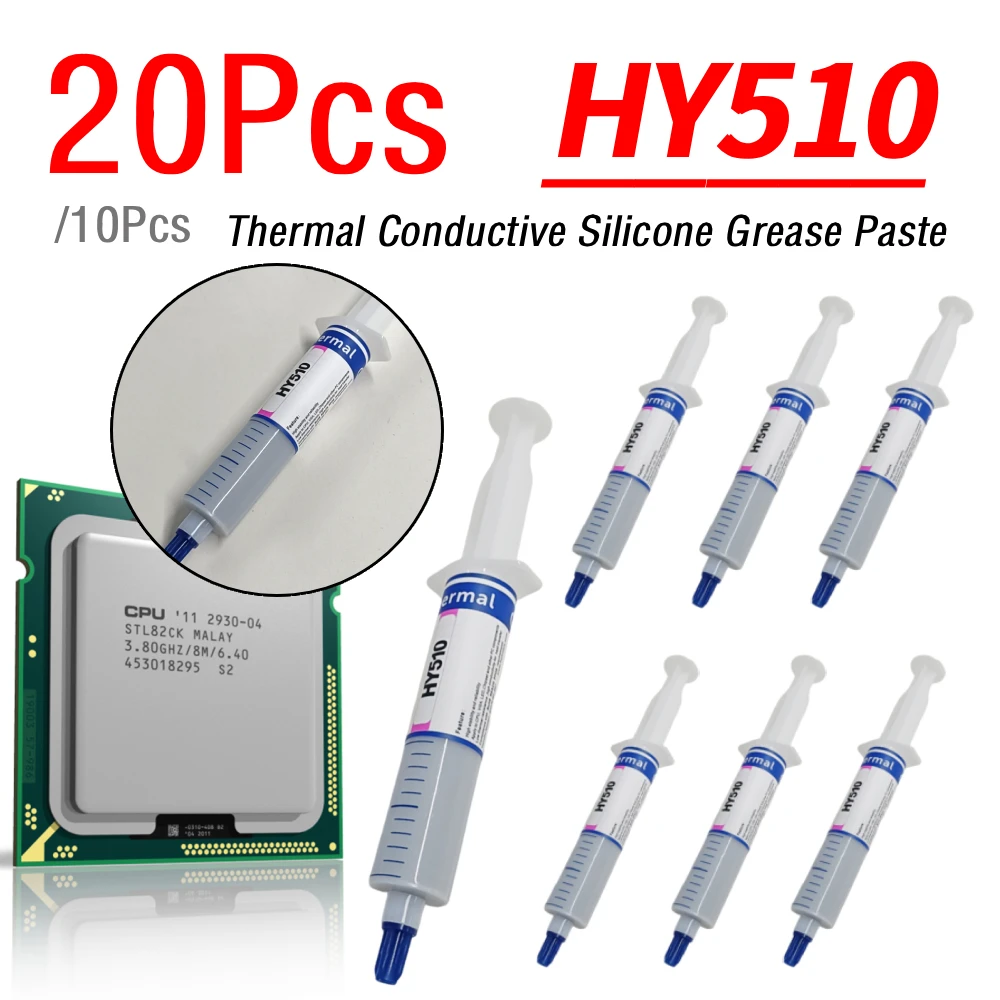 

10/20Pcs HY510 Thermal Conductive Silicone Grease Paste for GPU CPU Chipset Cooling