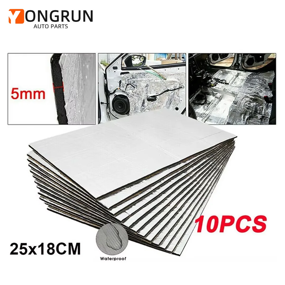 10/20 PCS Of Car Soundproof Cotton Soundproof Covers Firewall Insulation Pads Aluminum Foil Insulation Pads Soundproof Pad Noise
