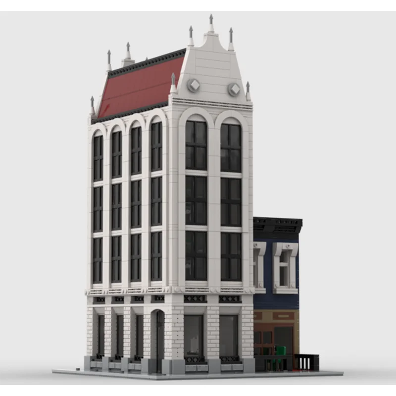 City Street View Moc Building Blocks Modulare Vecchio ufficio Mattoni da costruzione Modello Assemblaggio fai-da-te Giocattolo da costruzione Vacanze Compleanno Regalo