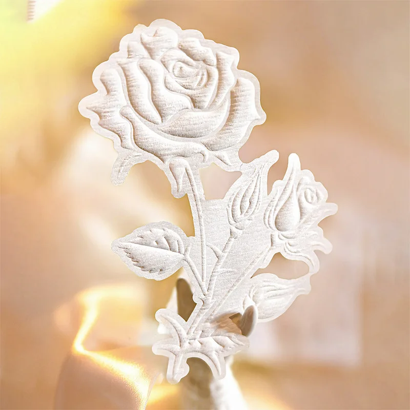 1Pack/2Pack Vintage 10 Sheets Scrapbook DIY Materials Floating Flower Series Embossed Botanical Theme Stickers
