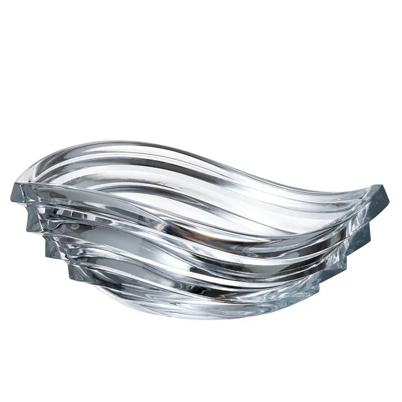 

Creative modern European living room coffee table crystal glass large fruit plate