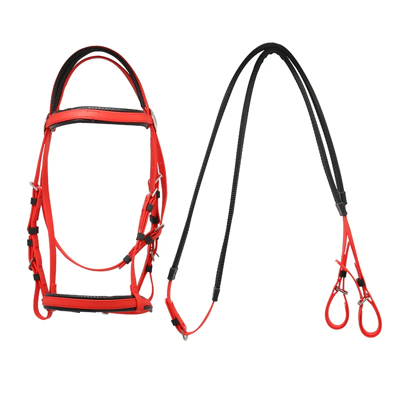 Factory Customized New Horse Rein Headstall Halter Adjustable Horse Riding Equipment PVC Waterproof Horse Bridle