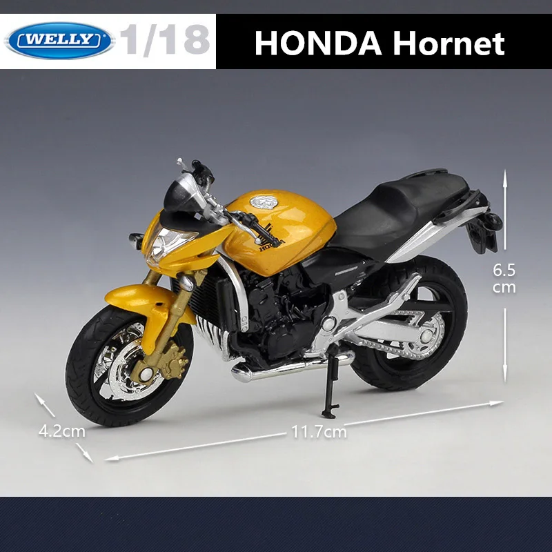 WELLY 1:18 HONDA Hornet Alloy Sports Motorcycle Model Diecasts Toy Metal Street Motorcycle Toys Car Collection Children Toy Gift