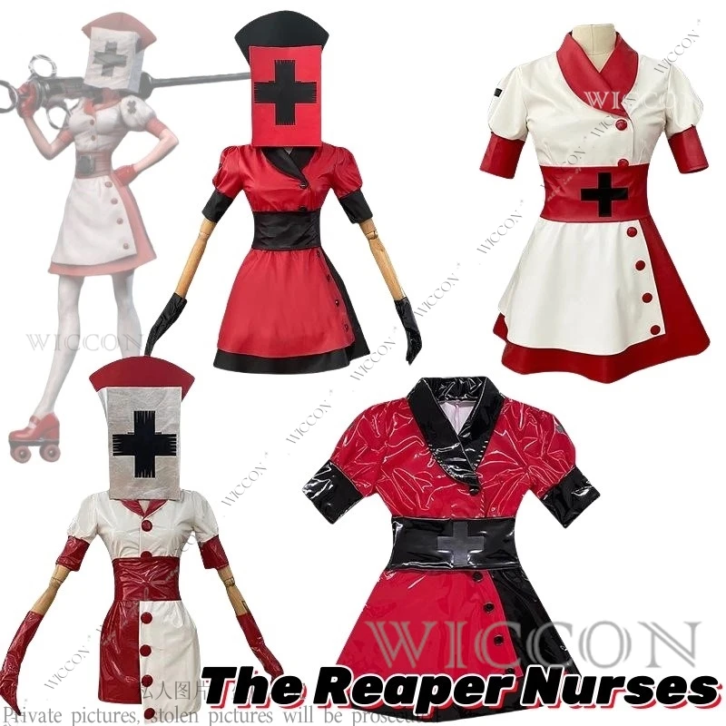 

The Reaper Nurses Game Cosplay Costume Headwear Gloves Torment Therapy Mortal Ramifications Halloween Room Escape Dark Costume