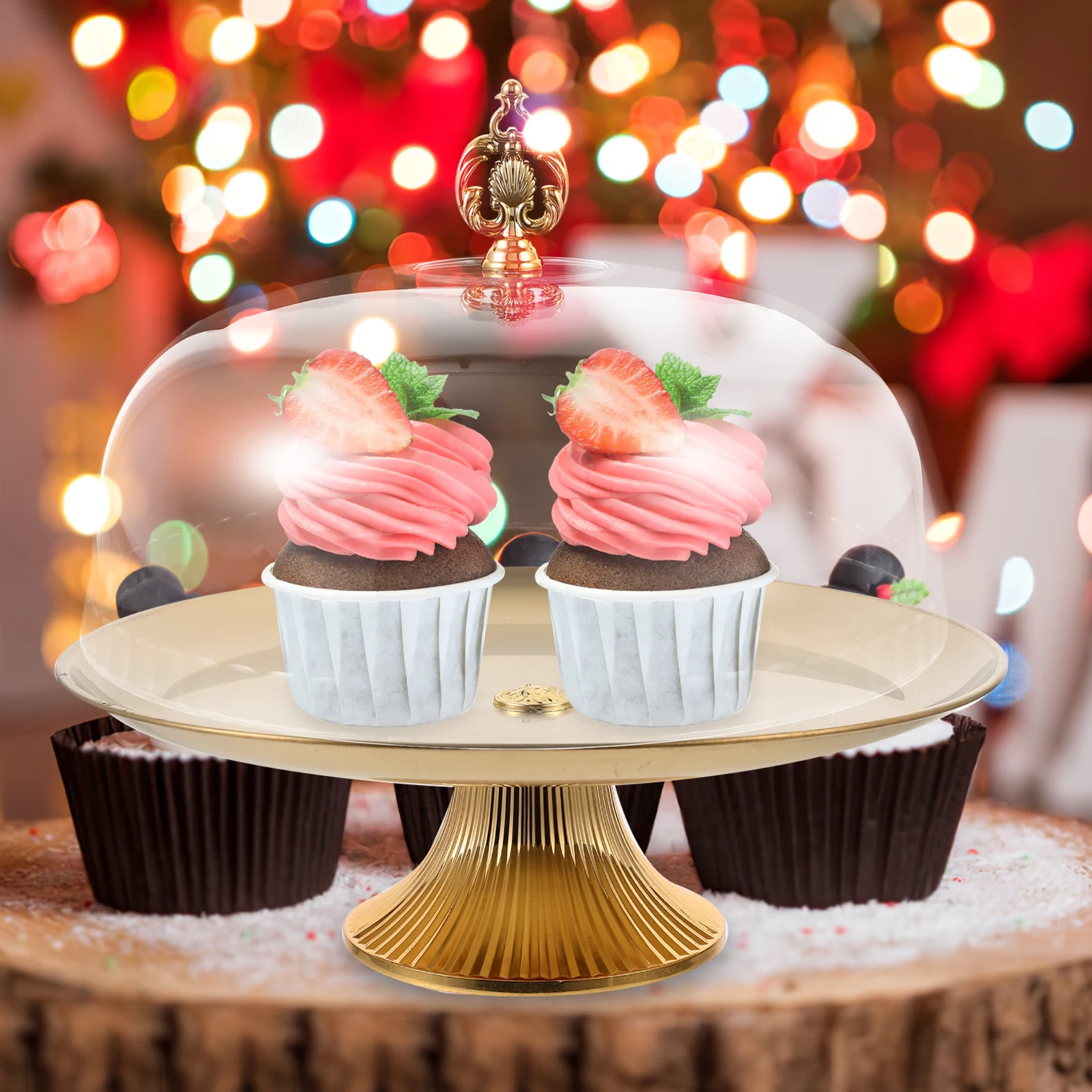 

Cake Stand Dome Dessert Display Plate Chocolate Candy Tray Cupcake Salad Snack Serving Platter Wedding Party Food Tray