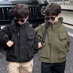 Boys Jackets Autumn Winter 2024 Children Coats Fashion Hoodies for Kids Teenager Outerwear School Baby Windbreaker Clothing