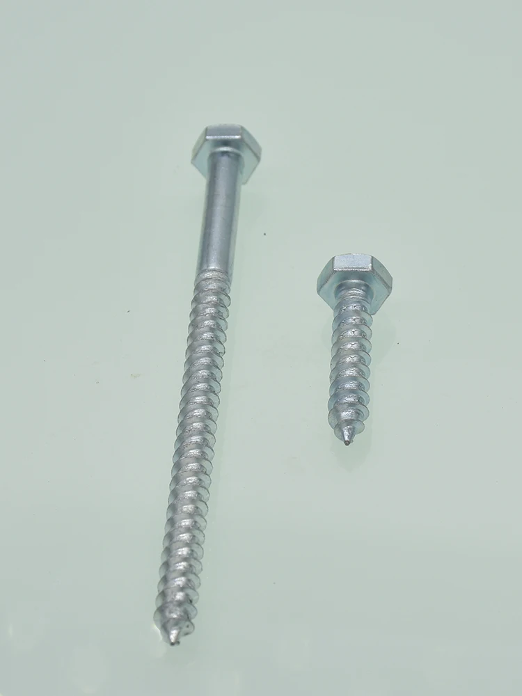 육각 헤드 목재 나사, 아연 도금 탄소강 셀프 태핑 나사, M6, M8