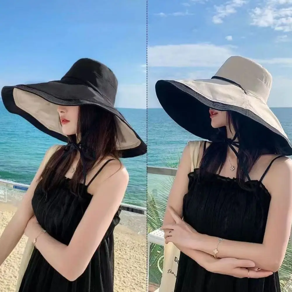 

Модная двусторонняя женская рыбацкая шляпа, складная регулируемая шляпа от солнца с широкими полями, защита от ультрафиолета, солнцезащитная шляпа для путешествий, путешествия