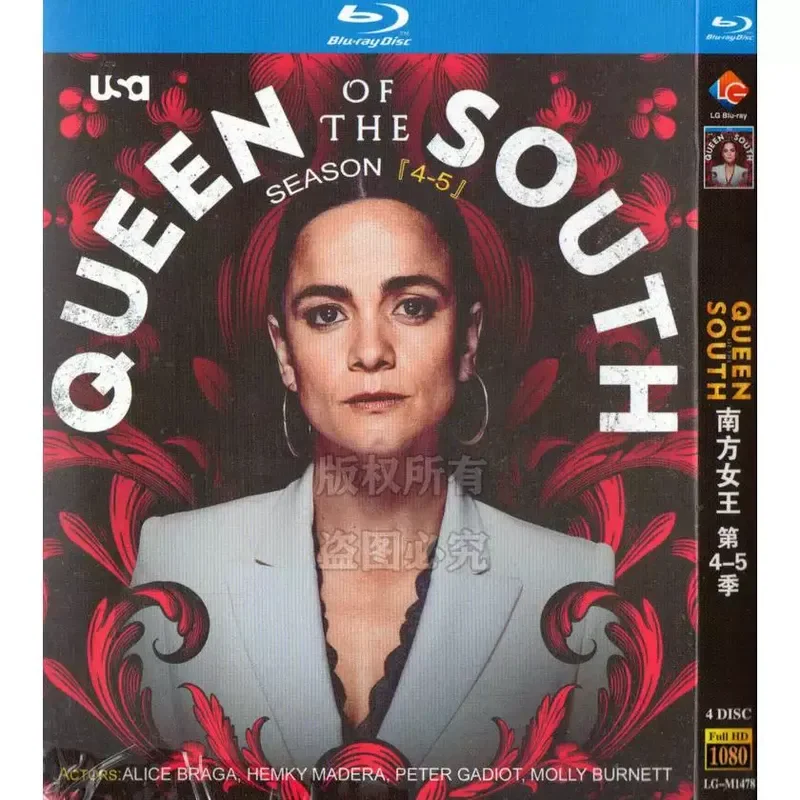 American Action Thriller TV Series Queen of the South Season 1 to 5 Blu-ray BD High Definition 8 Disc Set