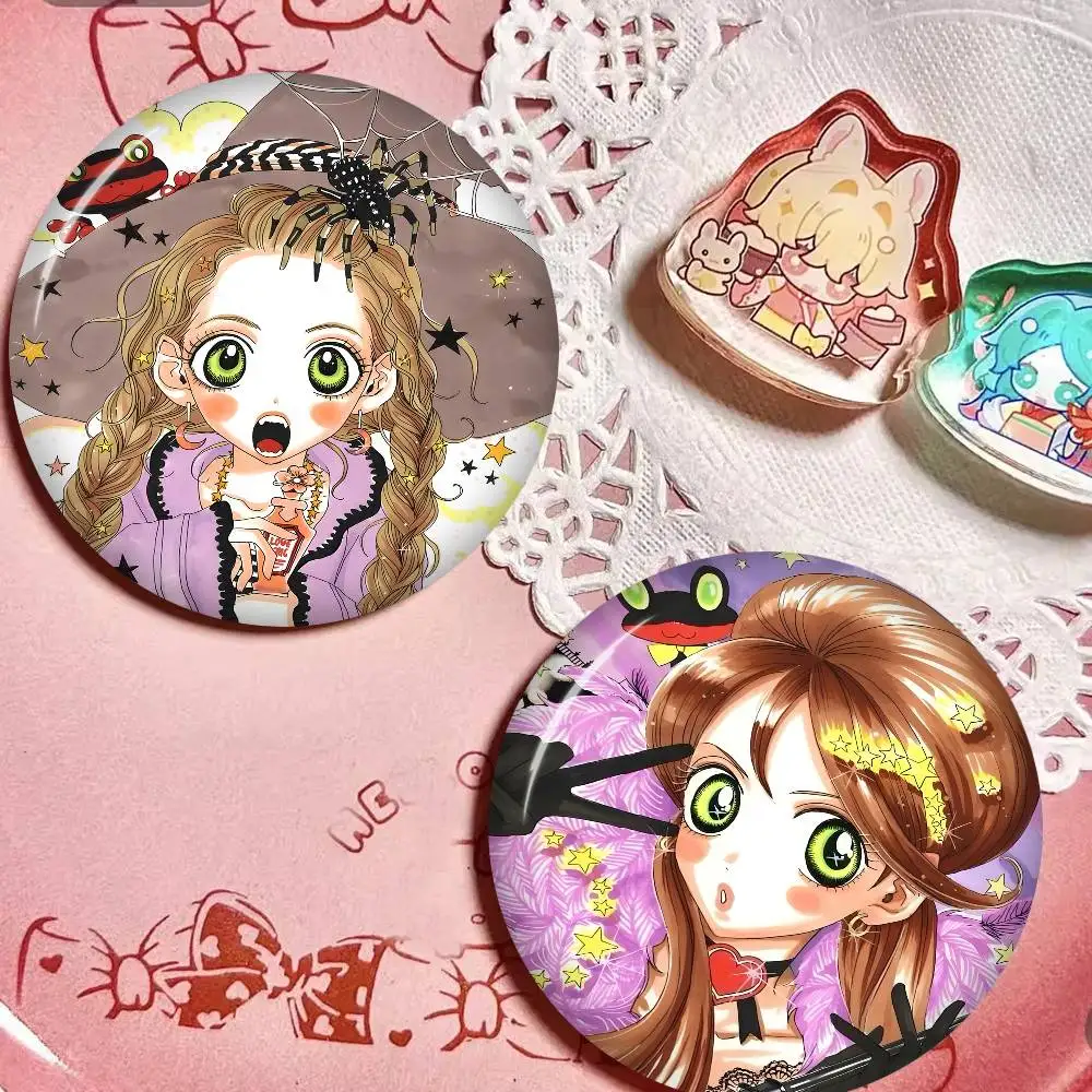 Anime Sugar Sugar Rune 58mm Cute Anime Figure Icon Badge Handmade Tinplate Brooch for Backpack Clothes Chest Ornament Gifts