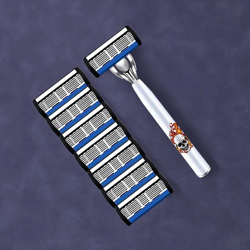 Высококачественная мужская бритва с 36 острыми лезвиями и 2 противоскользящими ручками, экономичный и практичный набор для мужчин.