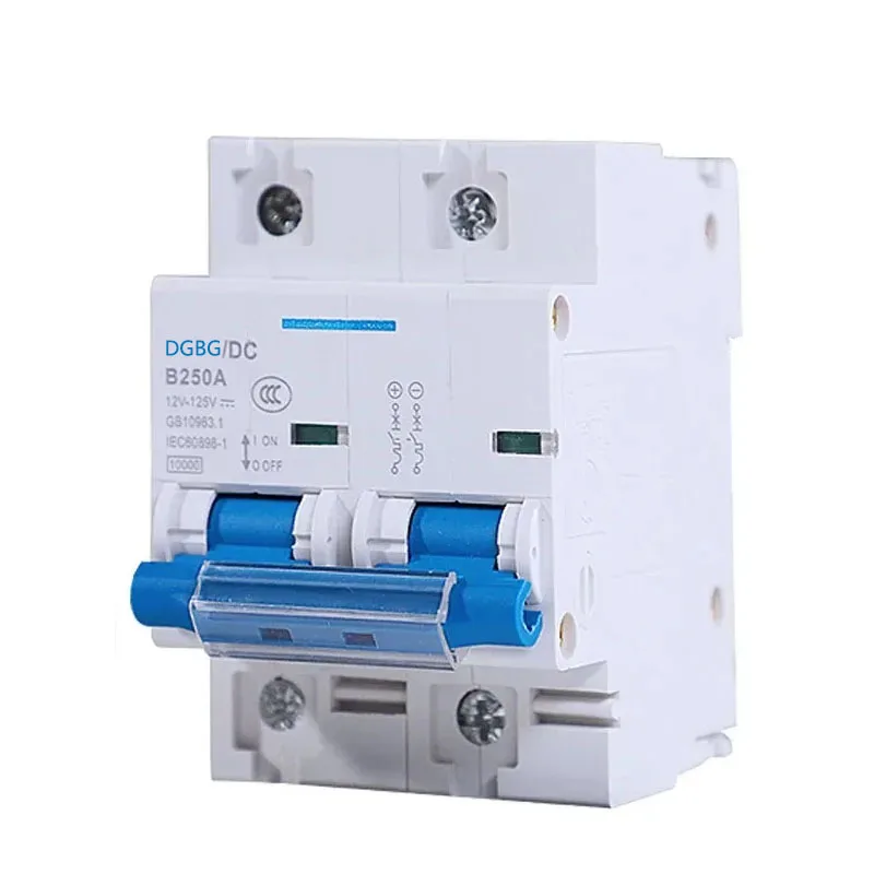 DC Circuit Breaker 1P/2P Solar RV Yacht Battery Protection Switch 12/24/48/60/120V 80A-250A Short Circuit Breaker for Renewable