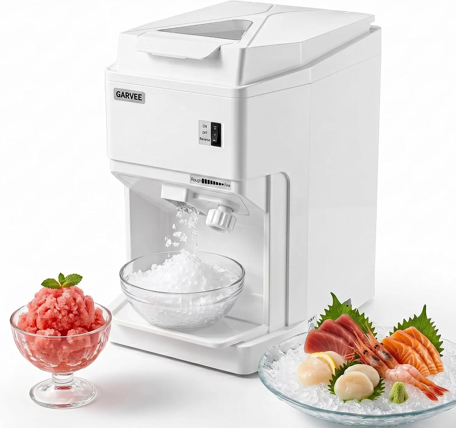 Tacleekii 5L Commercial Electric Ice Shaver & Crusher 500W 300LBS/H 500RPM Stainless Steel Blade Adjustable Texture Tabletop Snow Cone Maker for Home, Parties, Snack Bars