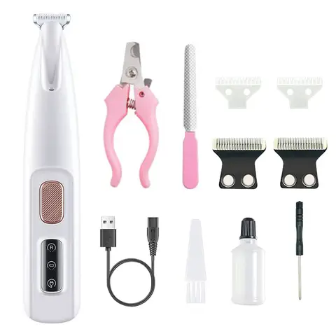 LED 조명 LCD 디스플레이가있는 개 발 가위 18mm 와이드 안전 블레이드 개를위한 완전 방수 애완 동물 미용 트리머 고양이 작은 Anima