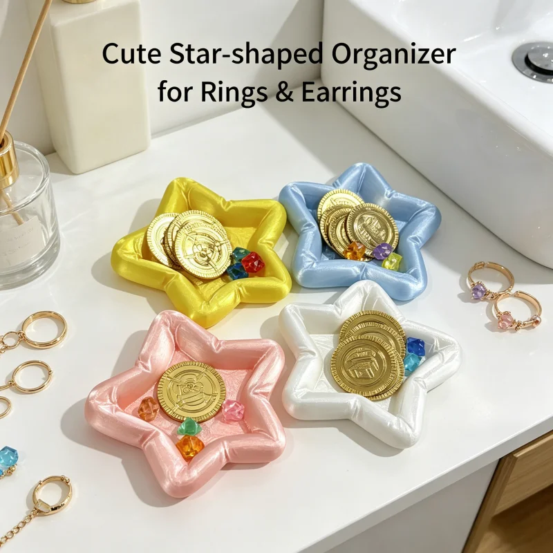 

Five-pointed star-shaped jewelry tray, key ring storage tray, cute decorative storage