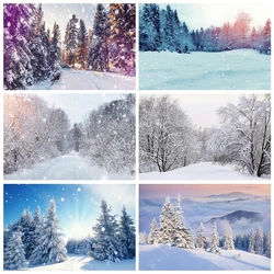 Winter Wonderland Backdrop Snow Forest Mountain Natural Landscape Kid Adult Portrait Photography Background Photo Studio Props