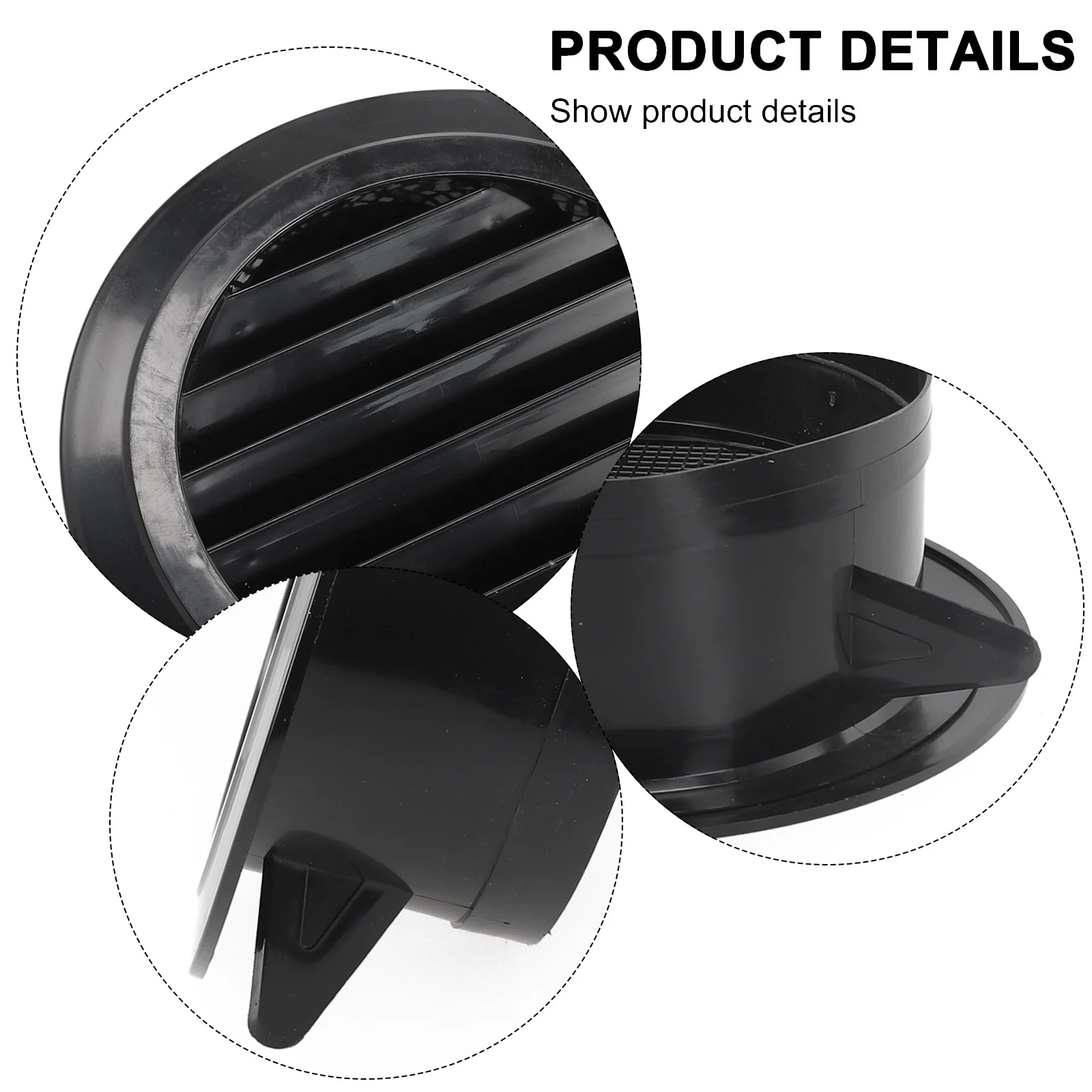 Black ABS Round Ventilation Grille Cover 75-200mm Air Diffuser For Wall Ceiling Mounting For Exhaust For Fresh Air System Duct