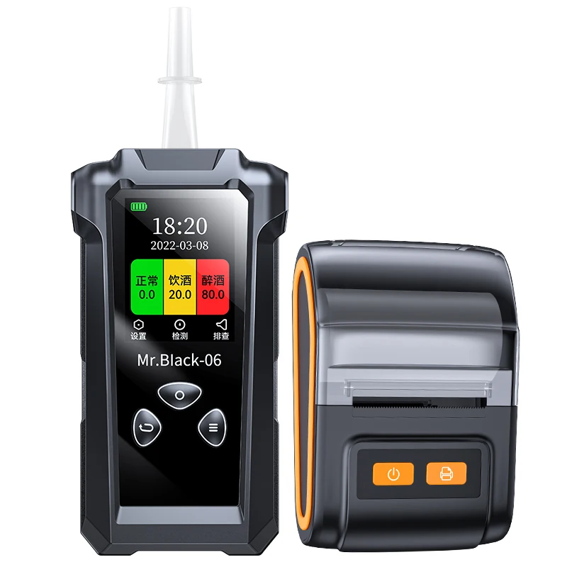 Alcohol tester Breath Printing with  Breathalyzer High Quality Home Used For Driver and Party  Mr black 6