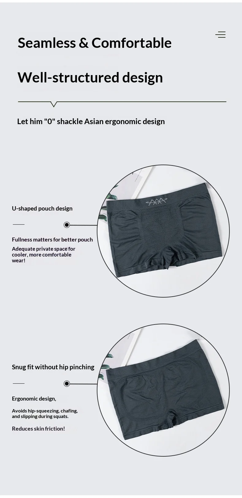 1 Stück Nahtlose Unterwäsche Herren Boxershorts Hochelastische Unterhose Atmungsaktive Slips Sexy Slim Lingerie Eng anliegende Trunks – Detail 10