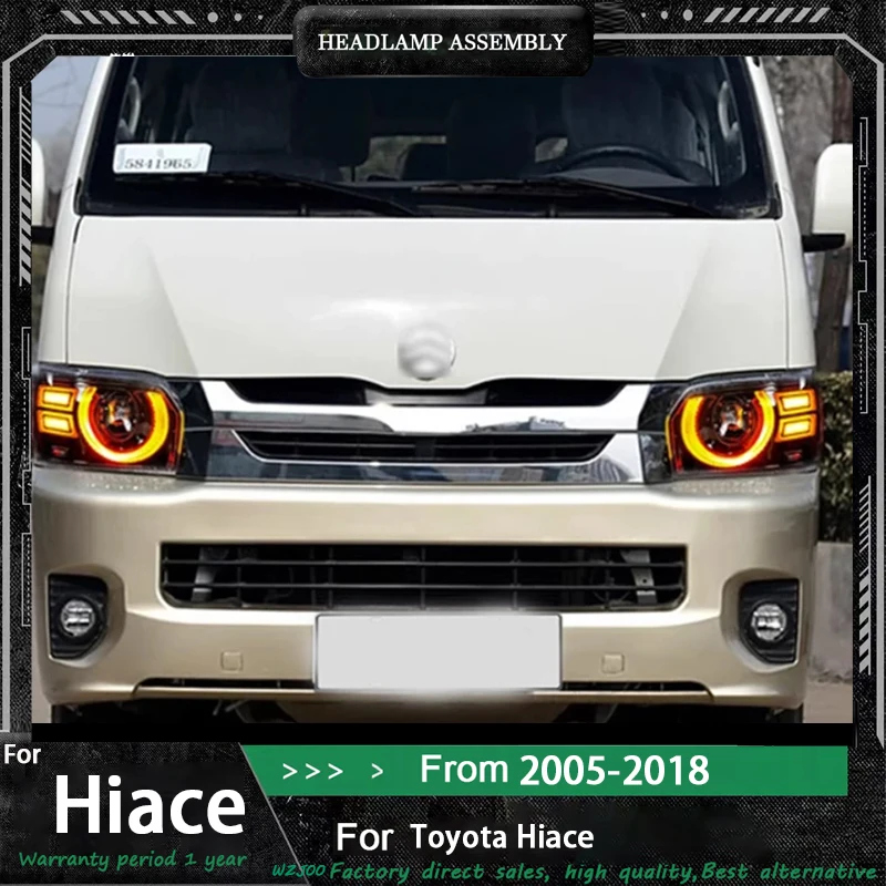 Car Led Headlights For Toyota HIACE 2005-2018 Defender style full LED Headlamp Assembly Upgrade Projector Lens Accessories Kit