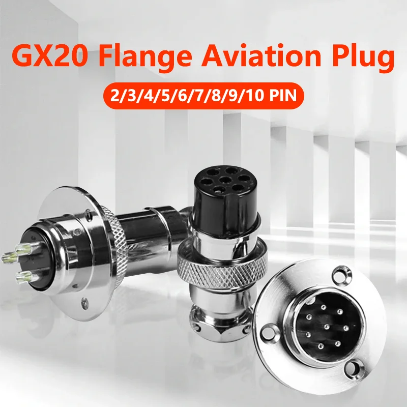 

10Sets GX20 Flange Type Connectors Male&Female Aviation Plug &Socket 2/3/4/5/6/7/8/9/10/12/14Core15 Pin