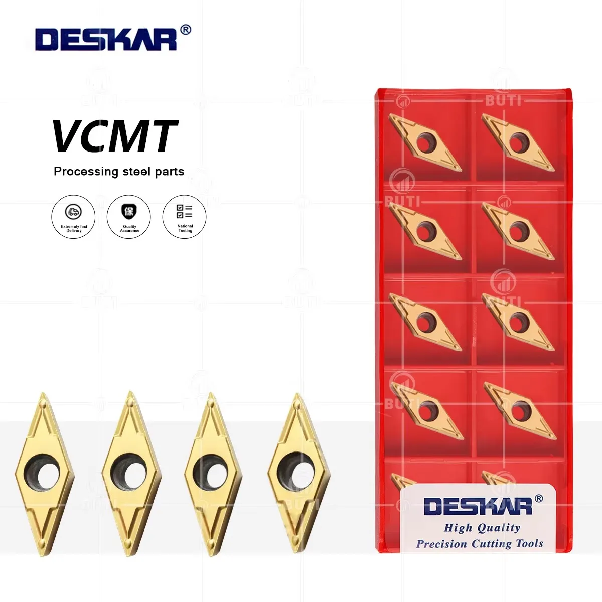 DESKAR Pulley Blade VCMT160404-36°/37°/38°/40° LF6028 Rhombus Insert VCMT 100% Original Turning Blade For Steel Parts Processing