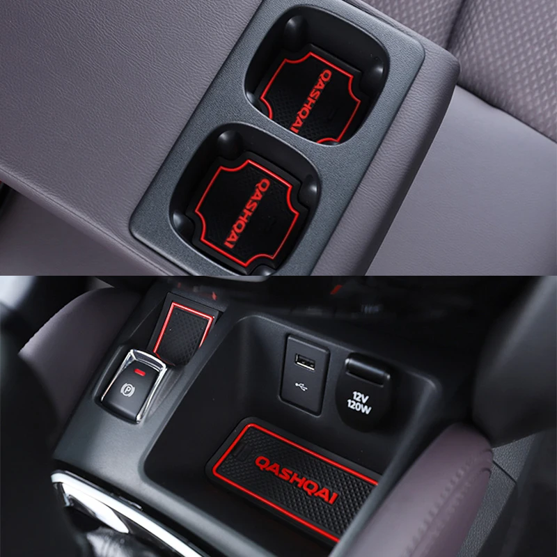 Non-slip Auto Interior Door Gate Pad Cup Mat For Nissan Qashqai J11 2019 17pcs Car Accessories Car Door Mat Styling