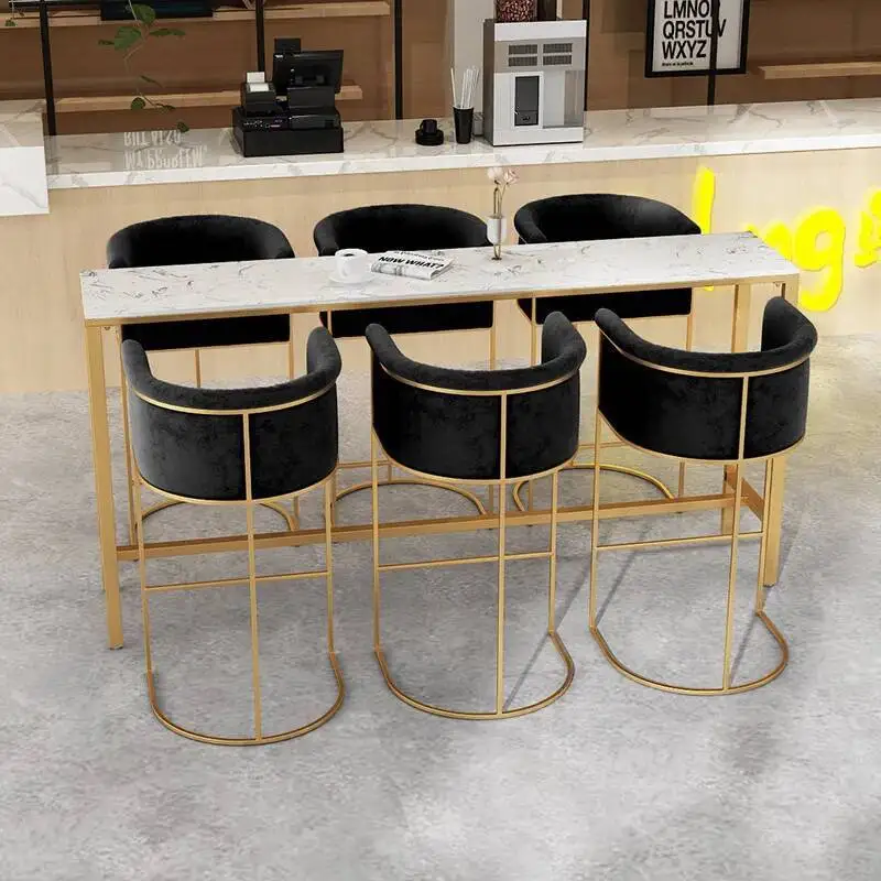 

Simple Home Bar Modern Balcony Chair Window Table Cafe Bar Scandinavian Net Red Backrest High Stool Bar Stools for Kitchen